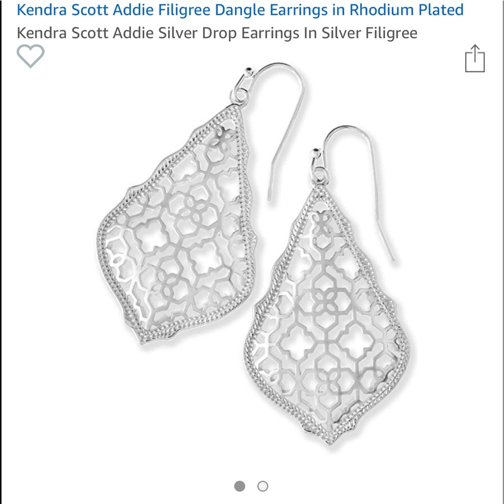 Beautiful NWT Kendra Scott silver plated earrings.